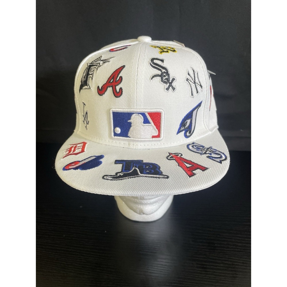 New Era 59FIFTY MLB All Team Logos White Fitted Hat 7 1/2 NWT